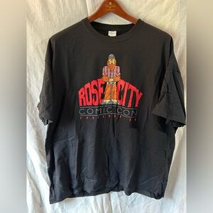Rose City Comic Con Portland OR Bigfoot Black Graphic Tee Mens 3XL Anvil